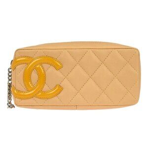 Chanel Beige Calfskin Cambon Ligne Pouch Bag 135527